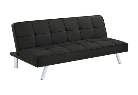 Joel Sofa Bed converted to bed position with tufted backrest flat