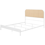 Amherst king bed footboard in white metal frame