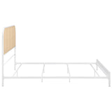 Amherst king bed detail of metal frame joinery