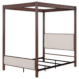 Zimmerlee canopy bed rust brown metal frame detail
