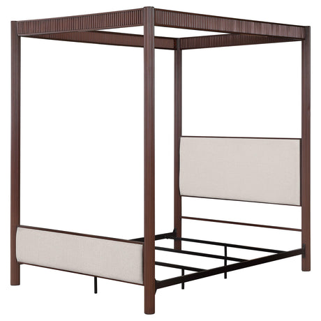 Zimmerlee canopy bed rust brown metal frame detail