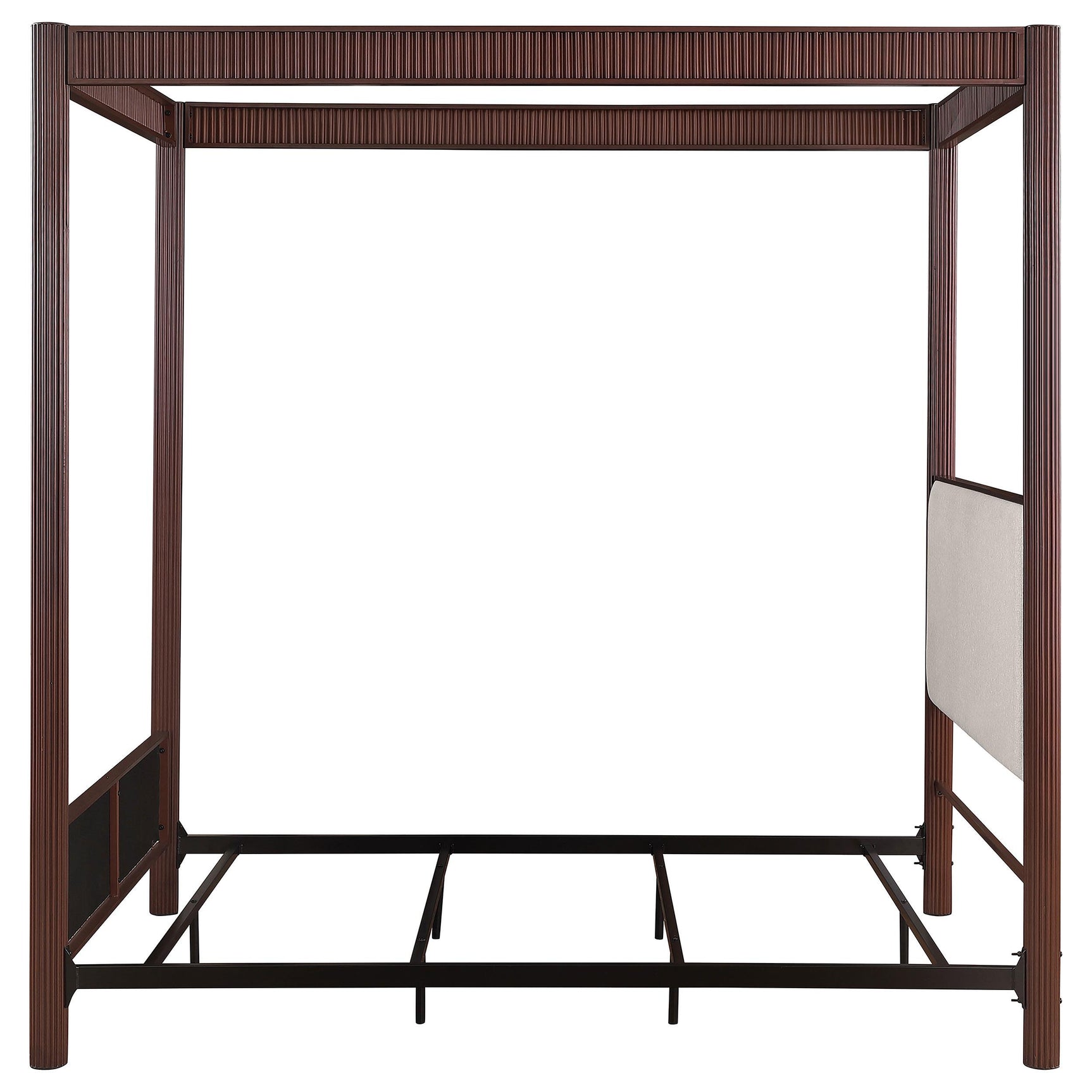Zimmerlee canopy bed rust brown full length profile