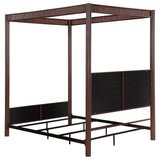 Zimmerlee canopy bed rust brown footboard detail