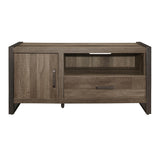 Dogue Brown Wood And Gunmetal Finish Premium Melamine Board Engineered Wood 51" Tv Stand - Ella Furniture
