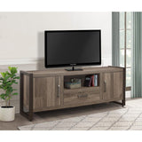 Dogue Brown Wood And Gunmetal Finish Premium Melamine Board Engineered Wood 63" Tv Stand - Ella Furniture