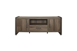 Dogue Brown Modern Sleek Contemporary Solid Wood Metal Media (63) Tv Stand And 2 4-Shelf Bookcases - Ella Furniture