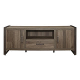Dogue Brown Wood And Gunmetal Finish Premium Melamine Board Engineered Wood 63" Tv Stand - Ella Furniture