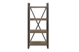 Dogue Brown Modern Sleek Contemporary Solid Wood Metal Media (51) Tv Stand And 2 4-Shelf Bookcases - Ella Furniture