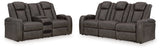 Ashley Fyne-Dyme Shadow loveseat closed reclining position