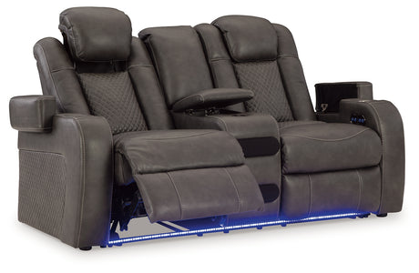 Loveseat seat and stitching detail