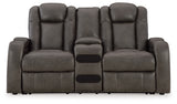 Power reclining sofa open position