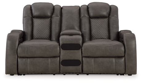 Power reclining sofa open position