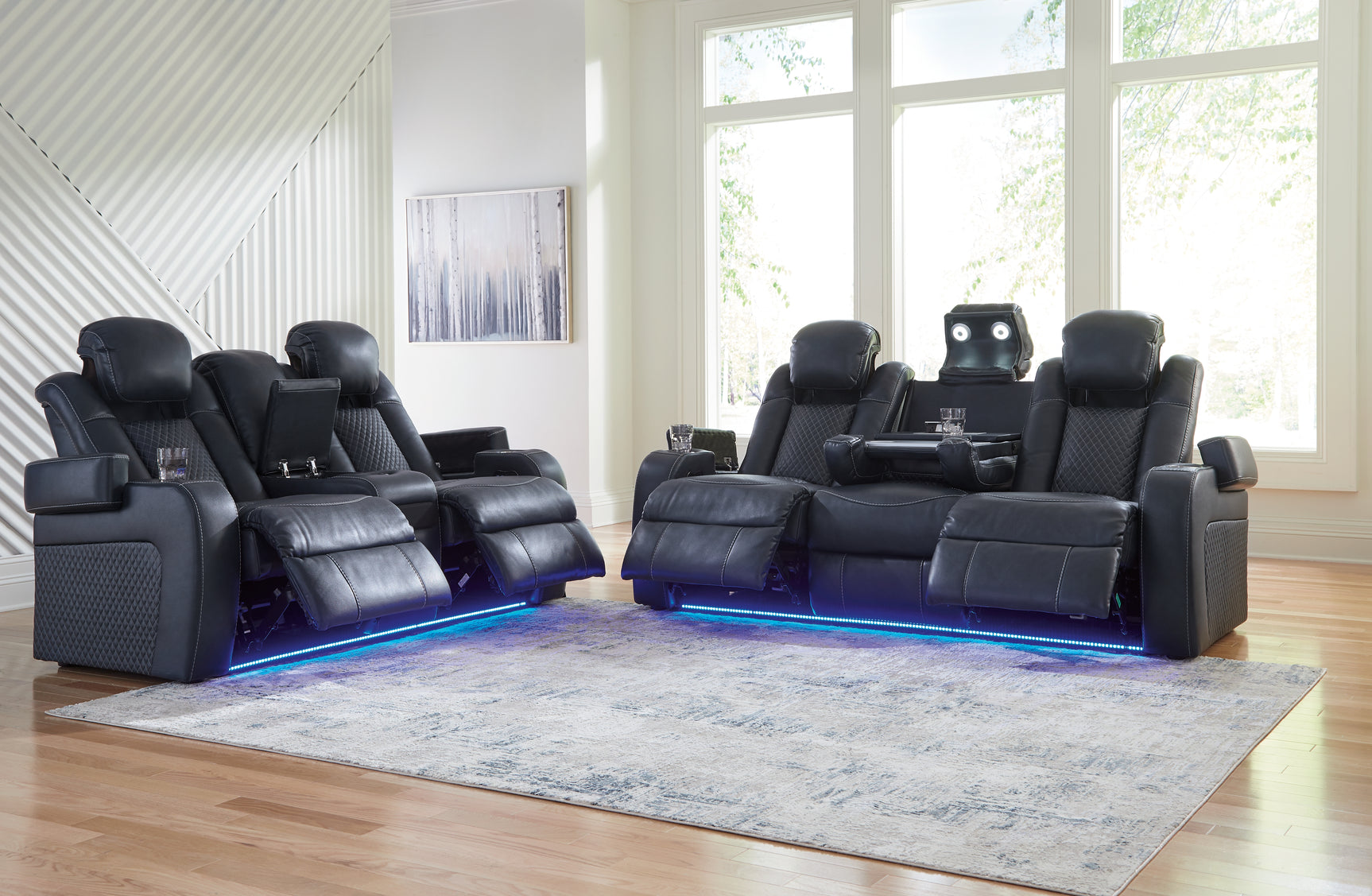 Bluetooth audio control on loveseat armrest