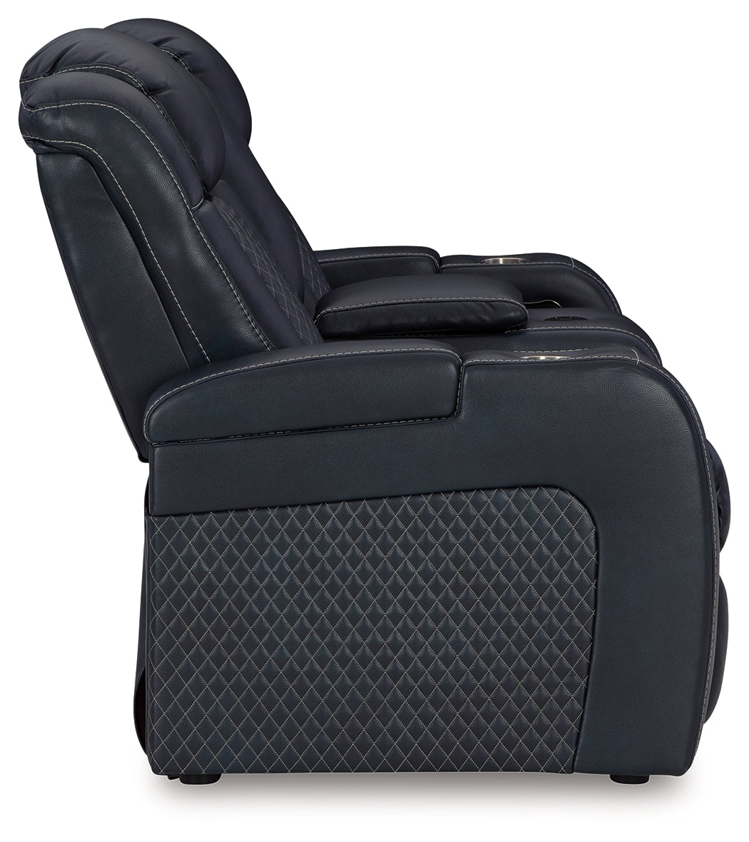 Back view of sapphire reclining sofa