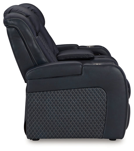 Back view of sapphire reclining sofa