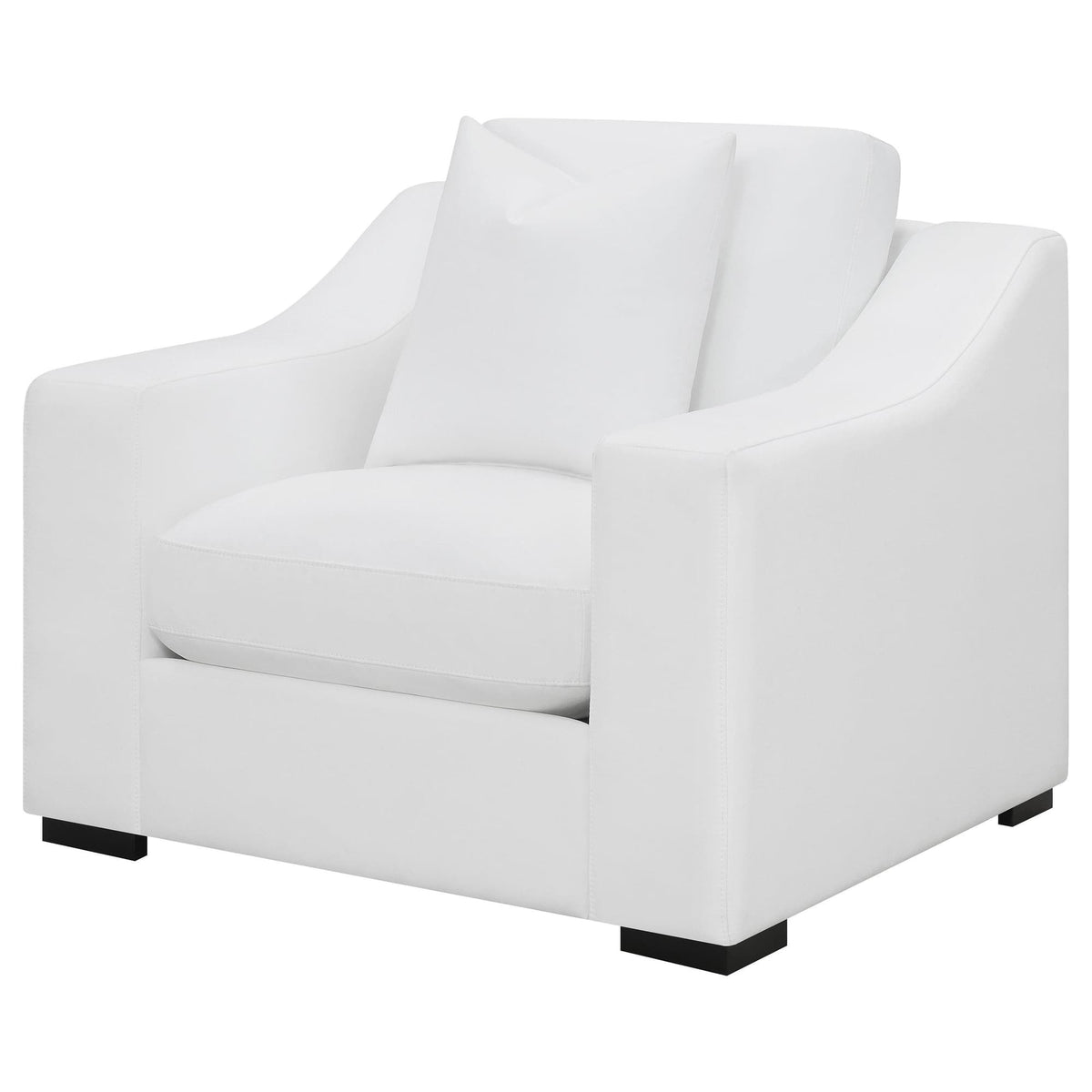 Ashlyn Upholstered Sloped Arm Accent Chair White — product image 4