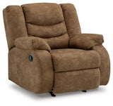 Side view of Partymate Brindle Faux Leather Recliner
