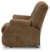Partymate Brindle 2-Piece Sectional Sofa with Recliner in warm brown faux leather