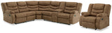 Close-up of channel-stitched back and faux leather upholstery