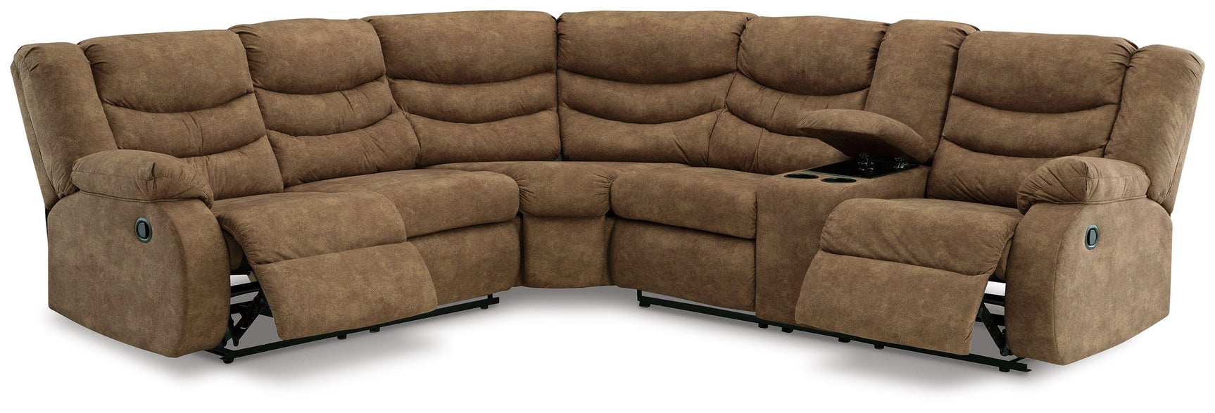 Open reclining position of Partymate Brindle Sectional sofa