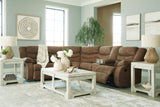 Side angle showing pull-tab reclining feature