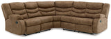 Partymate Brindle Sectional left-arm reclining loveseat closed