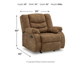 Partymate Brindle 2-Piece Sectional Sofa with Recliner in warm brown faux leather