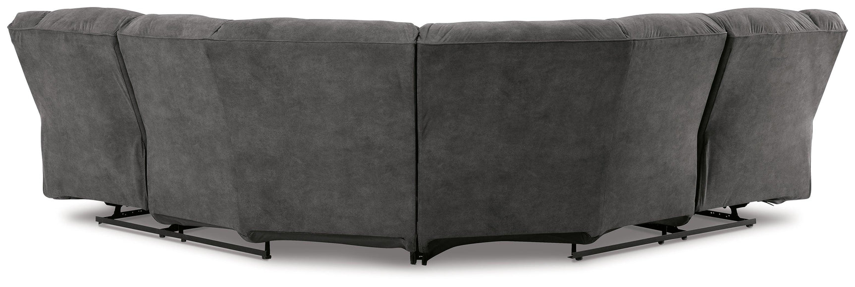 Back view of Partymate Slate 2-Piece Reclining Sectional