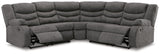 Angle showing channel-stitched back detail on Partymate sectional
