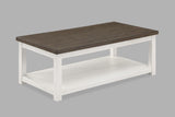 Dakota coffee table chalk brown white top angle
