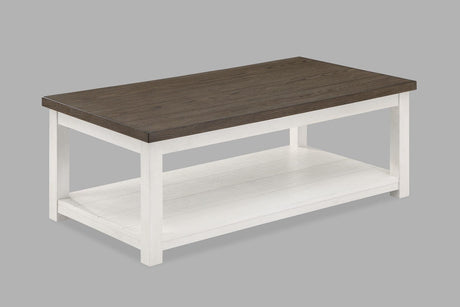 Dakota coffee table chalk brown white top angle