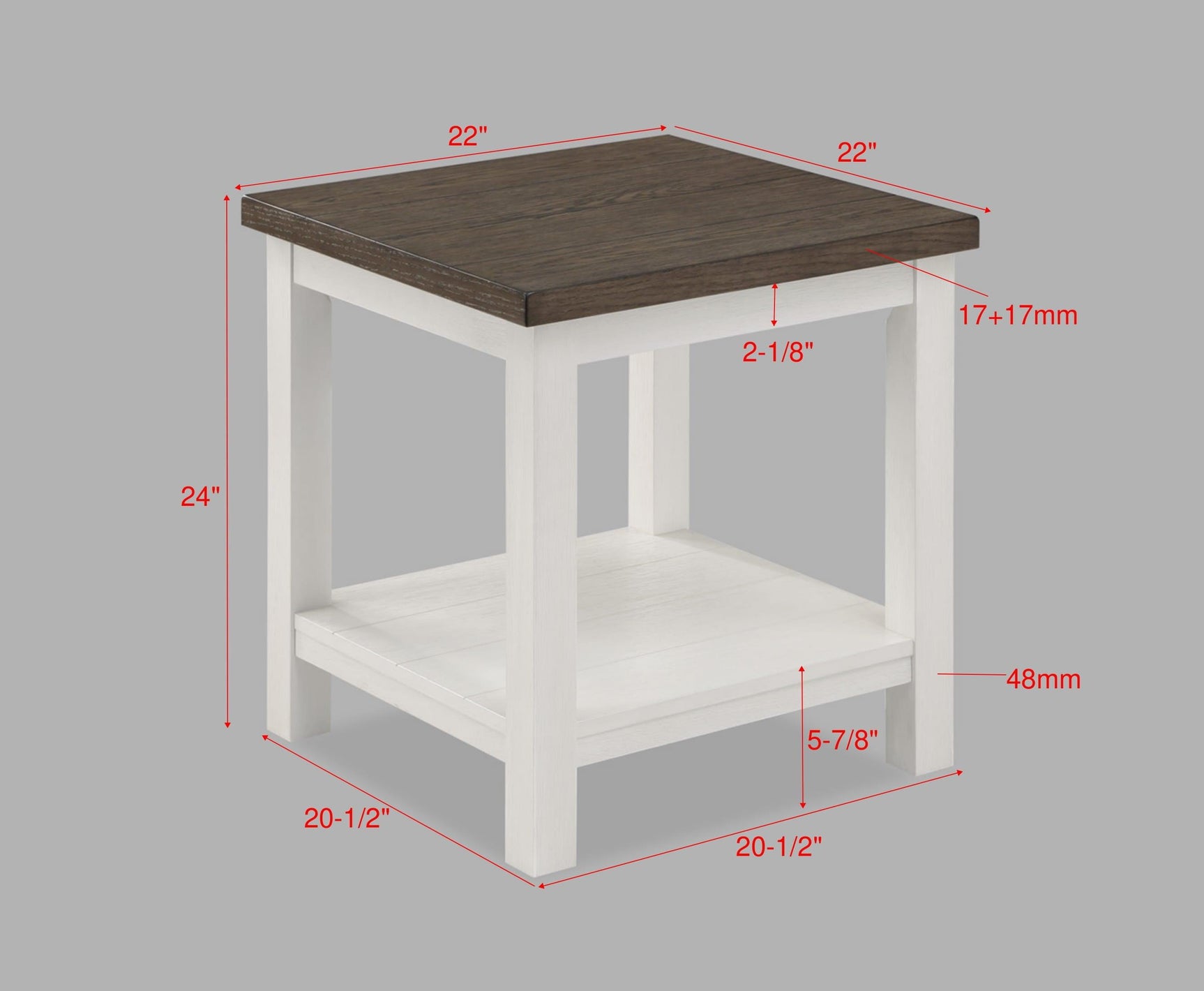 Dakota end table side angle