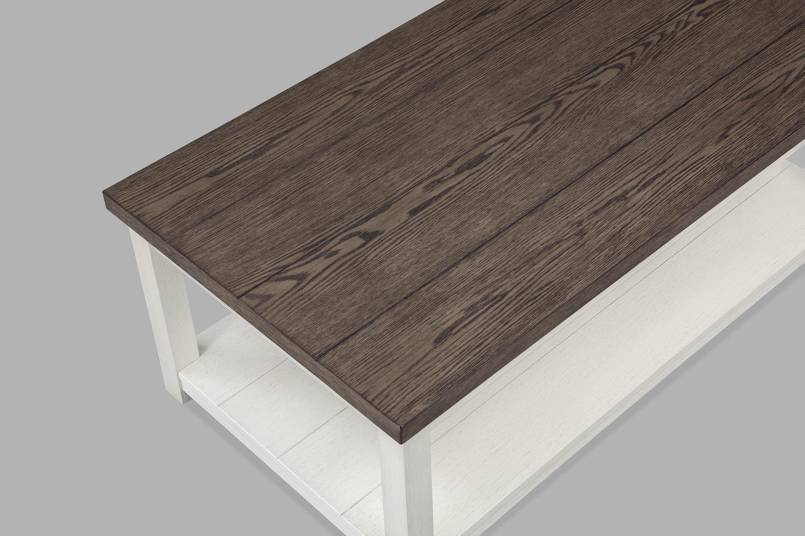 Dakota coffee table set detailed top angle