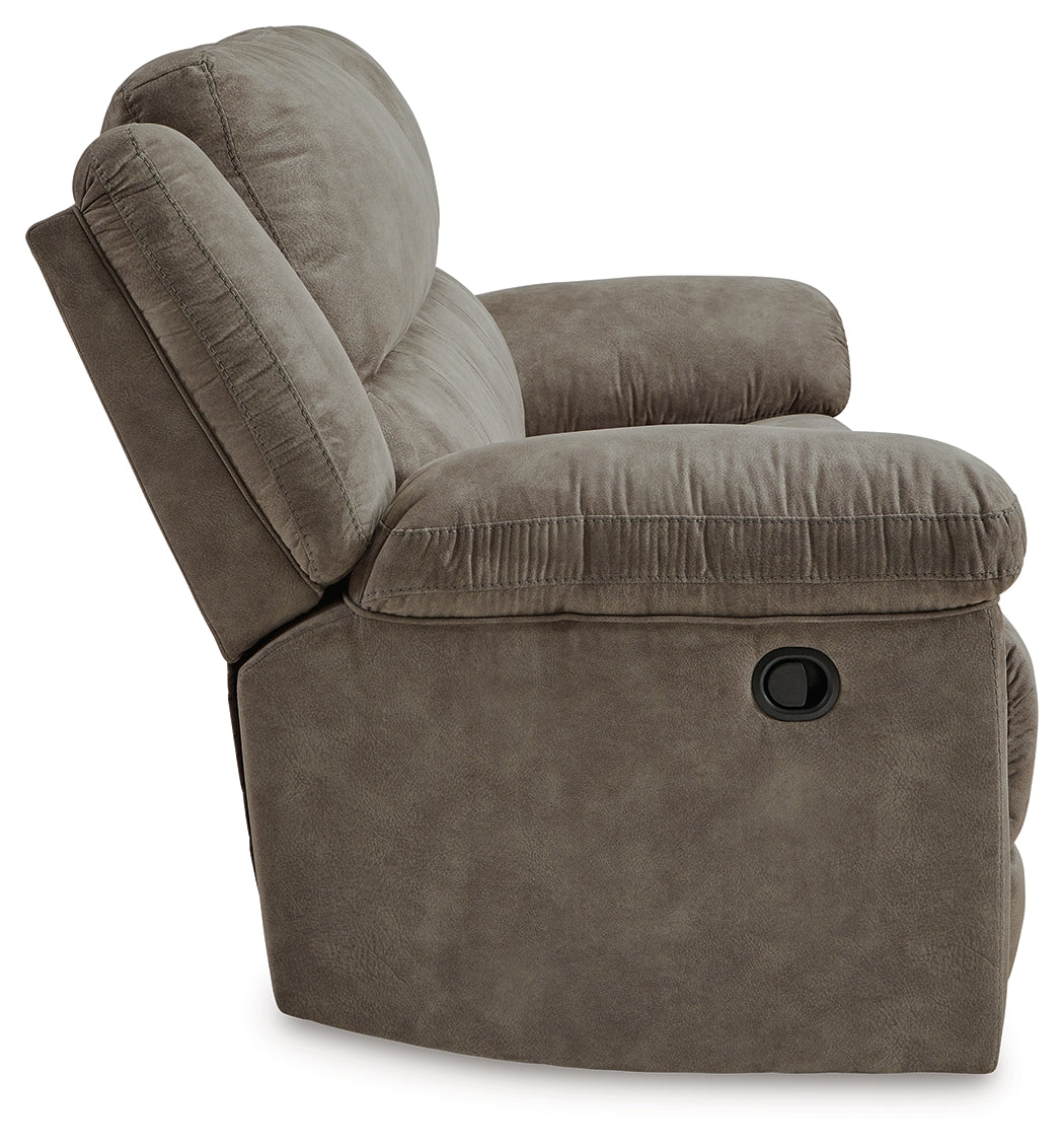 Laresview Fossil Faux Leather Reclining Sofa