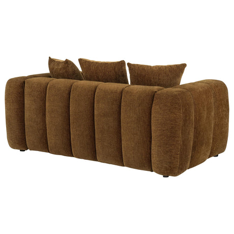 Lazaro Fabric Upholstered Wide Channel Loveseat Bronze — product image 7