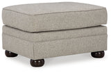 Gaelon Ottoman front view in dune chenille upholstery
