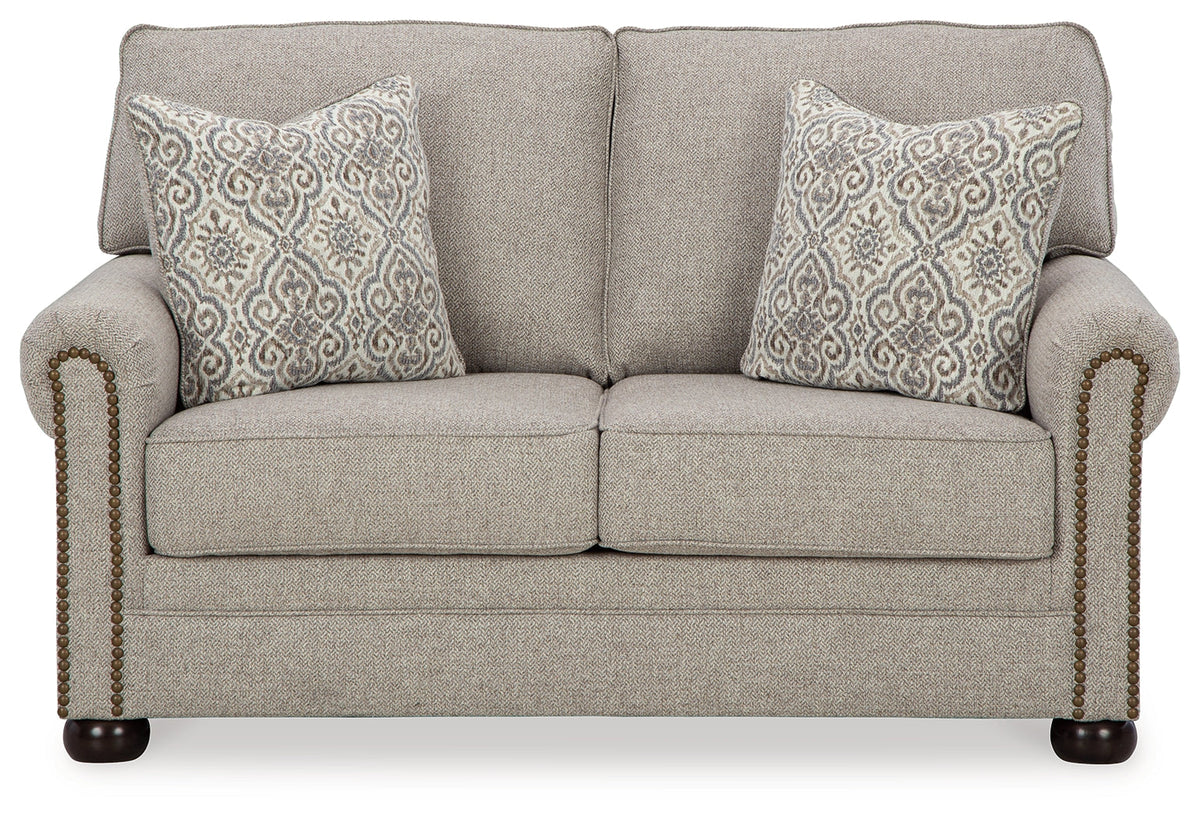 Gaelon Loveseat head-on front view with cushions