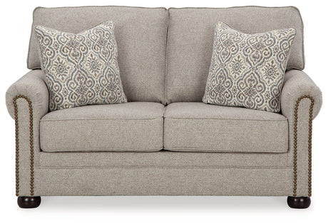 Gaelon Loveseat head-on front view with cushions