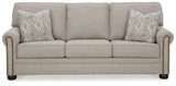 Close-up detail of Gaelon Dune upholstery and cushions