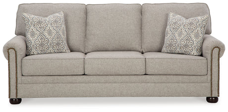 Close-up detail of Gaelon Dune upholstery and cushions