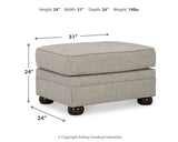 Gaelon Dune Chair and Ottoman dimensions diagram 2
