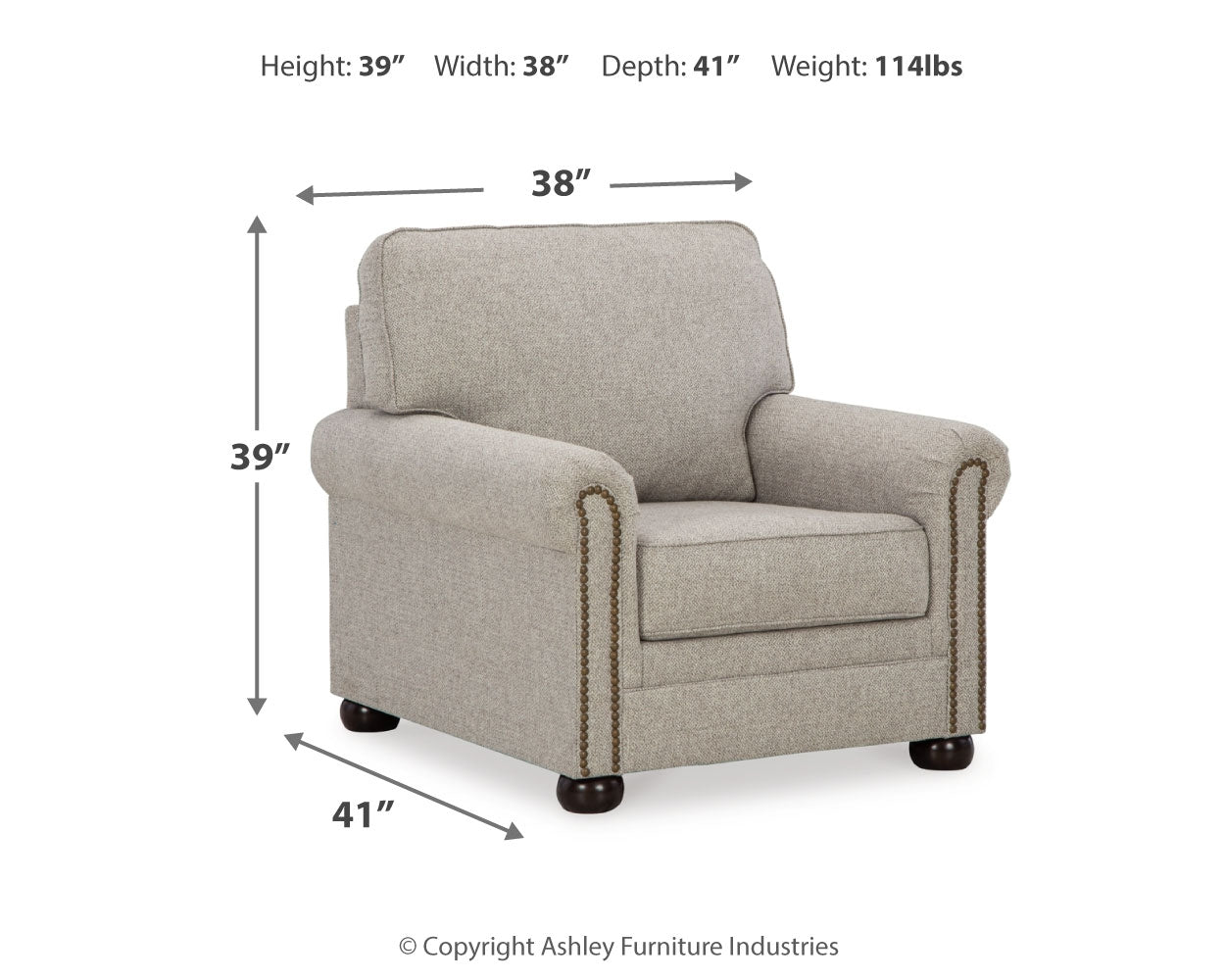 Gaelon Dune Sofa, Loveseat, Chair and Ottoman set front angle view