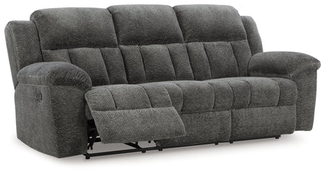 Frohn Reclining Sofa angled open recliner view
