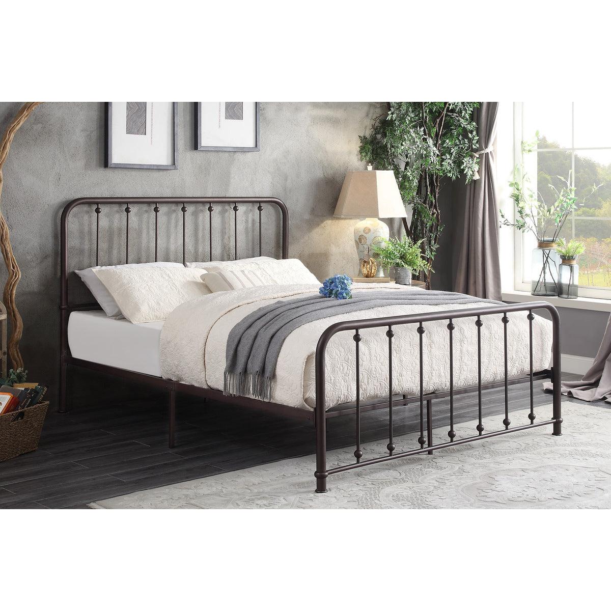 Lifestyle view of Larkspur youth queen platform bed in bedroom