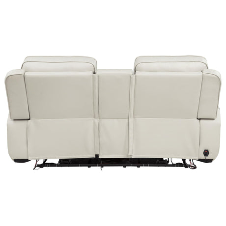 Rojas Dual Power Reclining Loveseat with Bluetooth Speakers Greige — product image 6