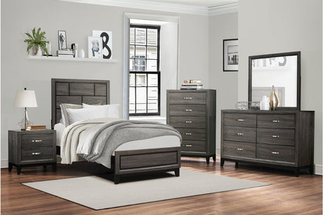 Davi Natural Youth Panel Bedroom Set, front view