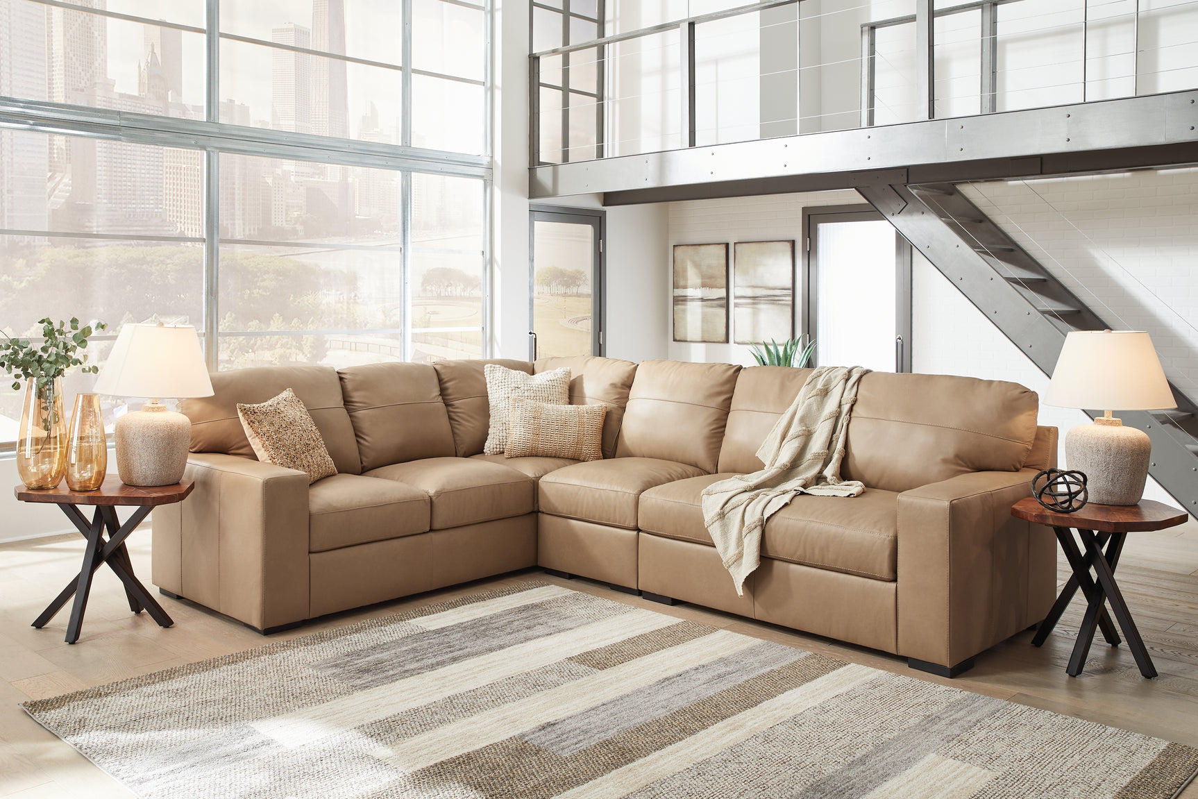 detail view of Bandon Toffee 3-Piece Sectional sofa