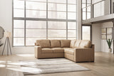 Detail view of Bandon Toffee Leather 2-Piece Sectional sectional sofa