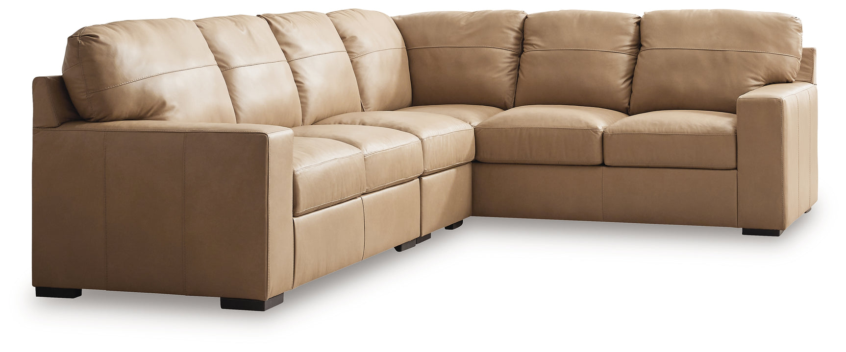 side view of Bandon Toffee 3-Piece Sectional sofa