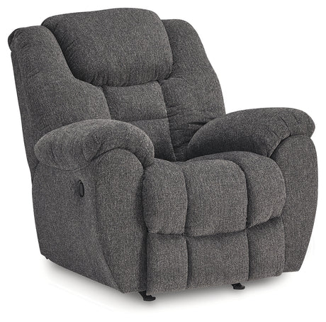 Side view of Foreside Charcoal Performance Fabric Recliner